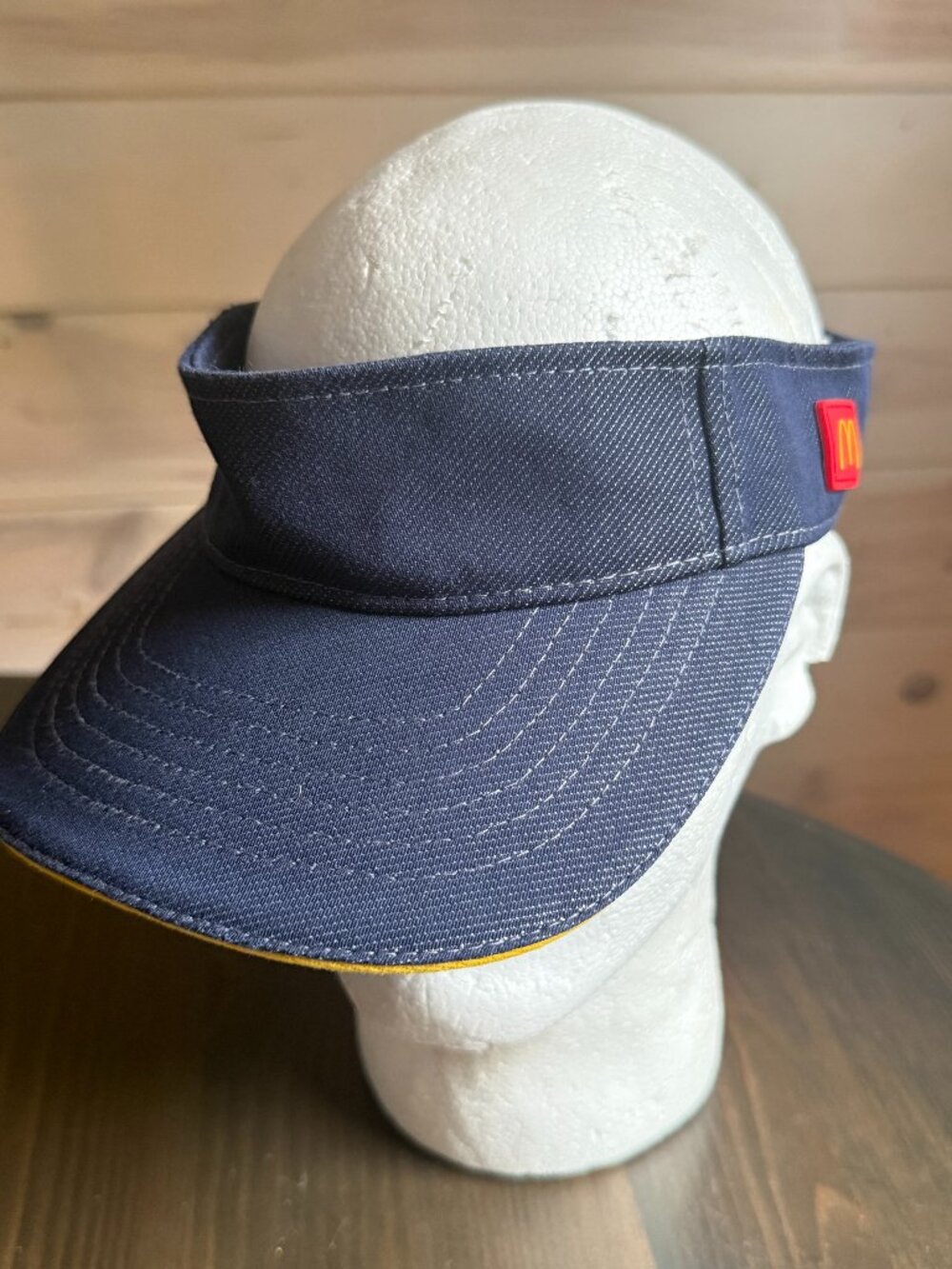 McDonald's Black Visor Hat Adjustable Snapback Fast Food Uniform Crew Member Cap